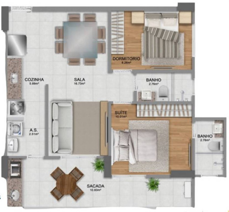 Apartamento com 2 Quartos à Venda, 70 m² em Guilhermina - Praia Grande