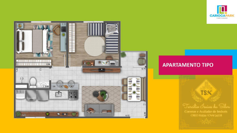 Imagem Apartamento com 2 Quartos à Venda, 45 m² em Campo Grande - Rio De Janeiro