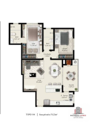 Imagem Apartamento com 2 Quartos à Venda, 68 m² em Pagani - Palhoça Imagem Apartamento com 2 Quartos à Venda, 68 m² em Pagani - Palhoça