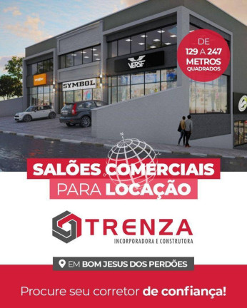 Sala Comercial para Alugar, 247 m² em Centro - Bom Jesus Dos Perdões