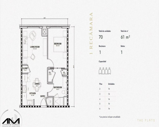 Imagem Flat com 2 Quartos à Venda, 61 m² em The Flats Orlando - Kissimee