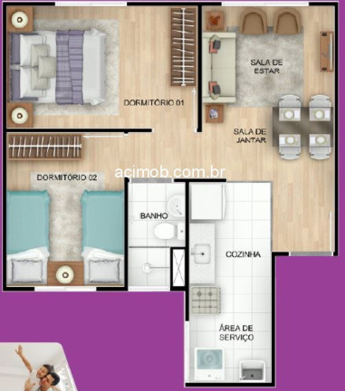 Imagem Imóvel com 2 Quartos à Venda, 39 m² em Jardim Limoeiro - Camaçari