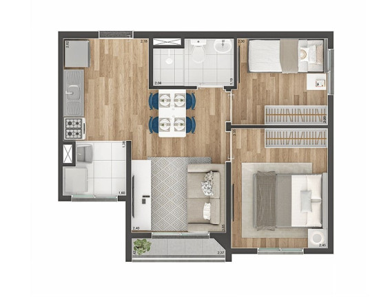 Imagem Imóvel com 2 Quartos à Venda, 39 m² em Vila Tolstoi - São Paulo