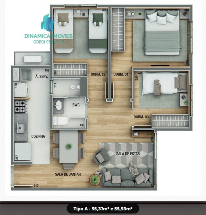 Imagem Apartamento com 3 Quartos à Venda, 55 m² em Jardim Nossa Senhora Da Penha - Hortolândia
