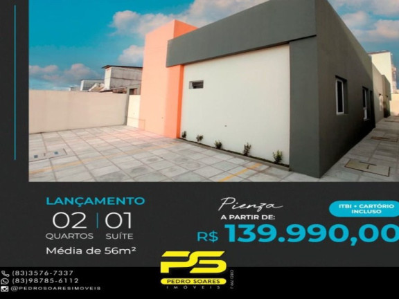 Casa com 2 Quartos à Venda, 56 m² em João Paulo Ii - João Pessoa
