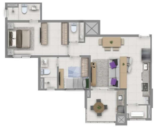 Imagem Imóvel com 2 Quartos à Venda, 70 m² em Vila Assunção - Santo André Imagem Imóvel com 2 Quartos à Venda, 70 m² em Vila Assunção - Santo André