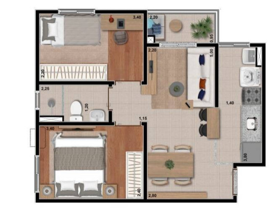 Imagem Apartamento com 2 Quartos à Venda, 44 m² em Recreio São Judas Tadeu - São Carlos Imagem Apartamento com 2 Quartos à Venda, 44 m² em Recreio São Judas Tadeu - São Carlos
