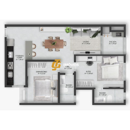 Imagem Apartamento com 2 Quartos à Venda, 63 m² em Tabuleiro - Camboriú Imagem Apartamento com 2 Quartos à Venda, 63 m² em Tabuleiro - Camboriú