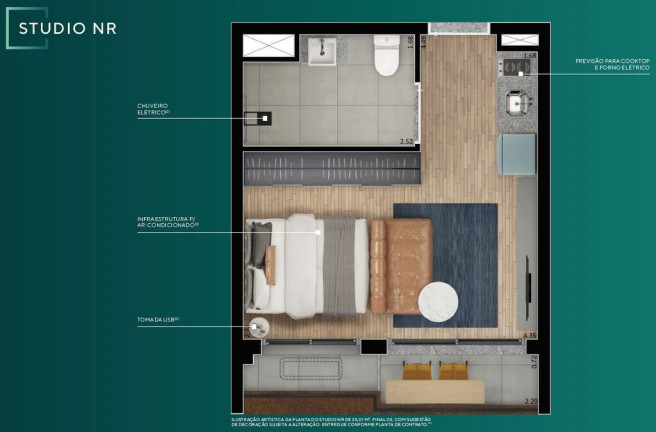 Imagem Studio com 1 Quarto à Venda, 24 m² em Campo Belo - São Paulo Imagem Studio com 1 Quarto à Venda, 24 m² em Campo Belo - São Paulo