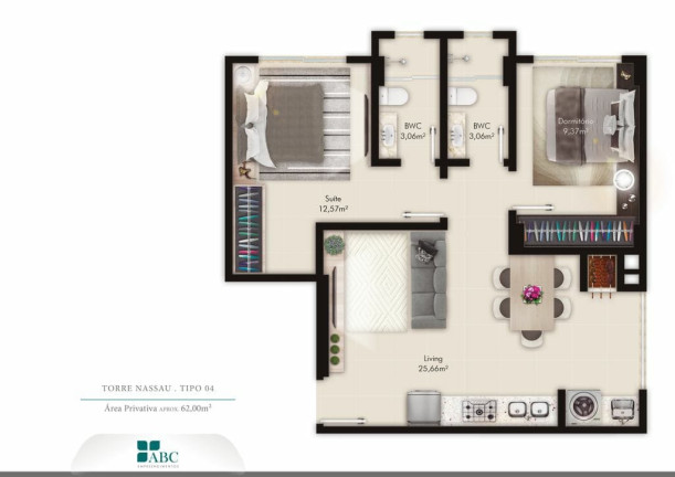 Imagem Apartamento com 2 Quartos à Venda, 62 m² em Morretes - Itapema