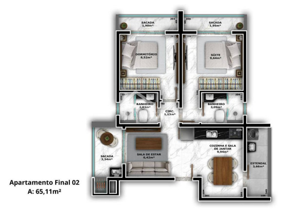 Imagem Apartamento com 2 Quartos à Venda, 65 m² em Saguaçu - Joinville Imagem Apartamento com 2 Quartos à Venda, 65 m² em Saguaçu - Joinville