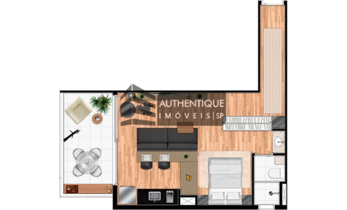 Imagem Apartamento com 1 Quarto à Venda, 42 m² em Campo Belo - São Paulo Imagem Apartamento com 1 Quarto à Venda, 42 m² em Campo Belo - São Paulo