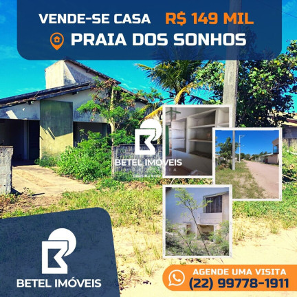 Imagem Casa com 3 Quartos à Venda, 62 m² em Praia Dos Sonhos - São Francisco De Itabapoana Imagem Casa com 3 Quartos à Venda, 62 m² em Praia Dos Sonhos - São Francisco De Itabapoana