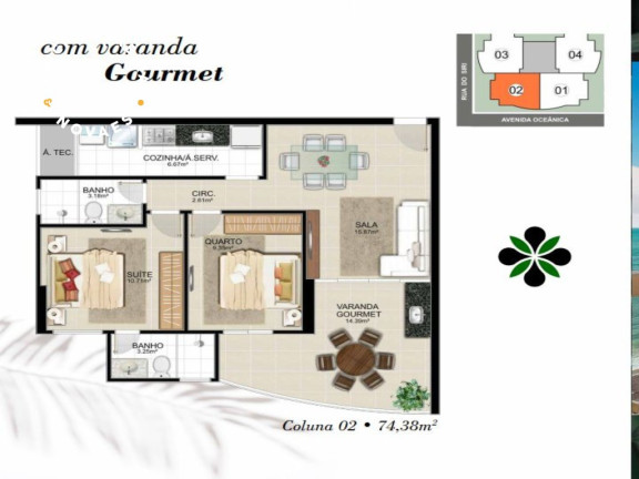 Imagem Apartamento com 2 Quartos à Venda, 78 m² em Praia Do Morro - Guarapari