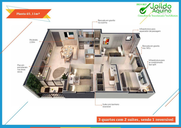 Imagem Apartamento com 2 Quartos à Venda, 51 m² em Joaquim Távora - Fortaleza