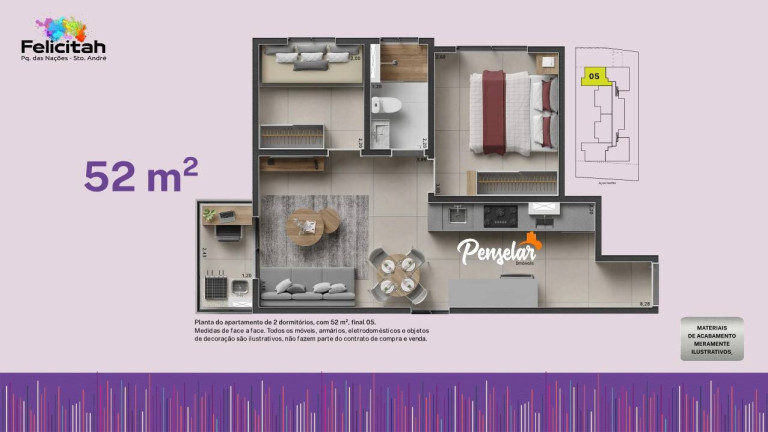 Imagem Apartamento com 2 Quartos à Venda, 44 m² em Parque Das Nações - Santo André