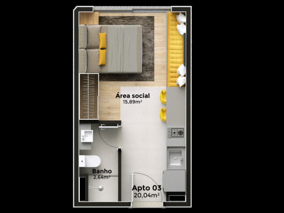 Imagem Imóvel com 1 Quarto à Venda, 23 m² em Glória - Porto Alegre Imagem Imóvel com 1 Quarto à Venda, 23 m² em Glória - Porto Alegre