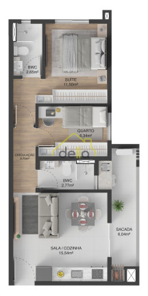 Imagem Imóvel com 2 Quartos à Venda, 57 m² em Saguaçu - Joinville Imagem Imóvel com 2 Quartos à Venda, 57 m² em Saguaçu - Joinville