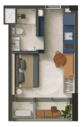 Studio com 1 Quarto à Venda, 25 m² em Higienópolis - São Paulo