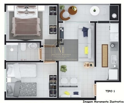 Imagem Apartamento com 2 Quartos à Venda, 50 m² em Wanel Ville - Sorocaba