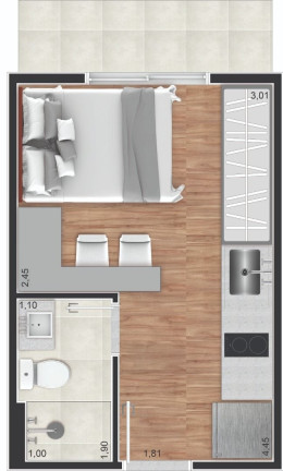 Imagem Apartamento com 1 Quarto à Venda, 16 m² em Portão - Curitiba Imagem Apartamento com 1 Quarto à Venda, 16 m² em Portão - Curitiba