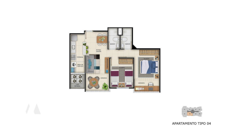 Imagem Apartamento com 2 Quartos à Venda, 51 m² em Itaparica - Vila Velha