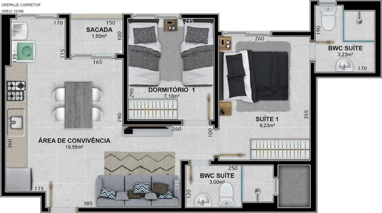 Imagem Apartamento com 2 Quartos à Venda, 47 m² em São Luís - Criciúma Imagem Apartamento com 2 Quartos à Venda, 47 m² em São Luís - Criciúma