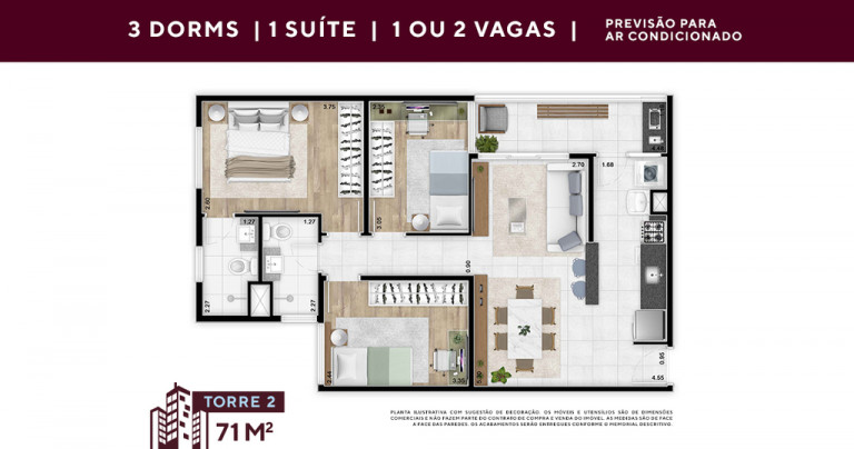 Imagem Apartamento com 2 Quartos à Venda, 60 m² em Jardim Do Lago - Jundiaí