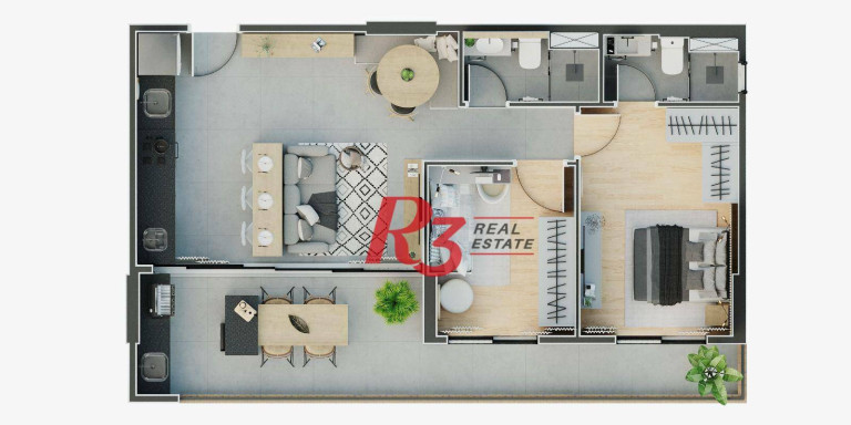 Apartamento com 2 Quartos à Venda, 65 m² em Ponta Da Praia - Santos