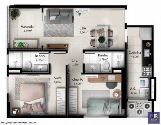 Imagem Apartamento com 2 Quartos à Venda, 58 m² em Jockey De Itaparica - Vila Velha