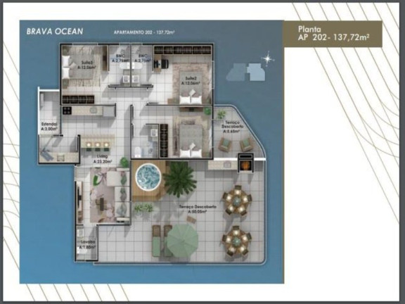 Imóvel com 3 Quartos à Venda, 137 m² em Praia Brava - Itajaí