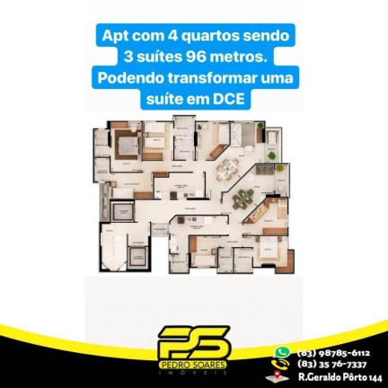 Imagem Apartamento com 4 Quartos à Venda, 96 m² em Manaíra - João Pessoa Imagem Apartamento com 4 Quartos à Venda, 96 m² em Manaíra - João Pessoa