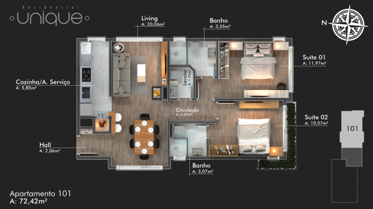 Imagem Apartamento com 2 Quartos à Venda, 74 m² em Floresta - Gramado Imagem Apartamento com 2 Quartos à Venda, 74 m² em Floresta - Gramado