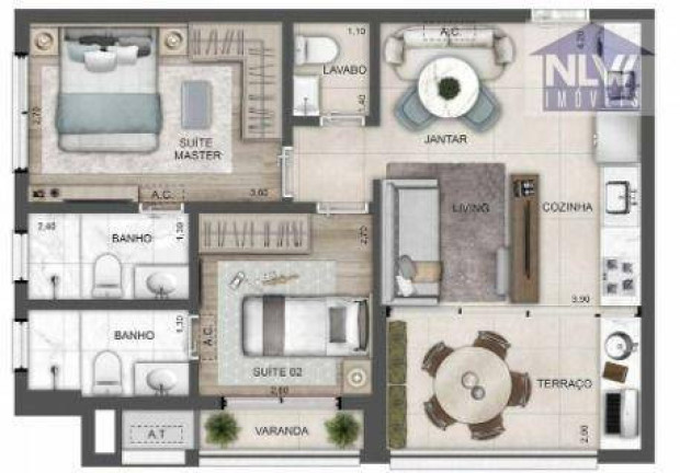 Apartamento com 2 Quartos à Venda, 62 m² em Perdizes - São Paulo