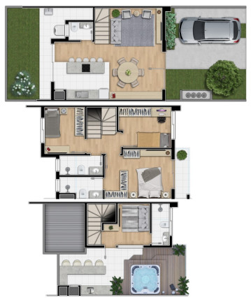 Imagem Casa com 3 Quartos à Venda, 112 m² em Santa Cândida - Curitiba Imagem Casa com 3 Quartos à Venda, 112 m² em Santa Cândida - Curitiba