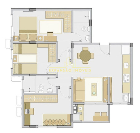 Imagem Apartamento com 3 Quartos à Venda, 69 m² em Nova Palhoça - Palhoça Imagem Apartamento com 3 Quartos à Venda, 69 m² em Nova Palhoça - Palhoça
