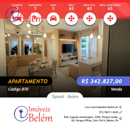 Imagem Apartamento com 3 Quartos à Venda, 63 m² em Tapanã (icoaraci) - Belém Imagem Apartamento com 3 Quartos à Venda, 63 m² em Tapanã (icoaraci) - Belém