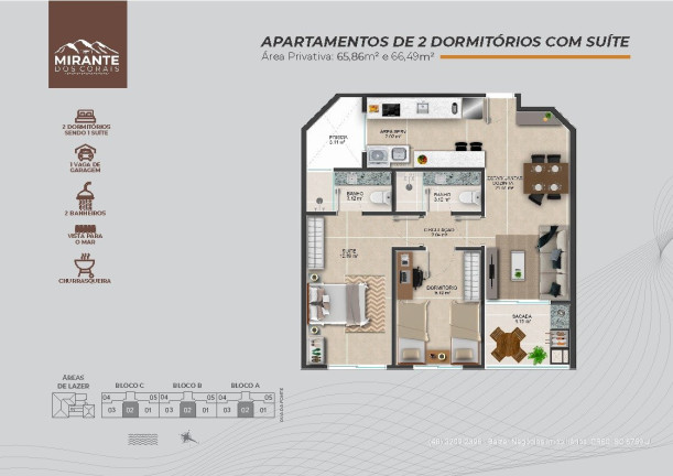 Imagem Apartamento com 2 Quartos à Venda, 101 m² em Coqueiros - Florianópolis
