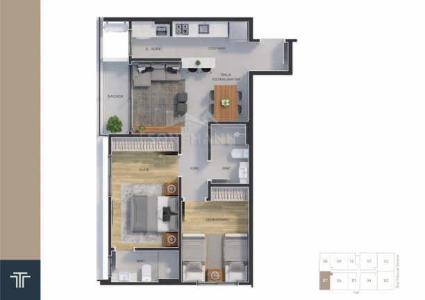 Imagem Apartamento com 2 Quartos à Venda, 61 m² em Coqueiros - Florianópolis