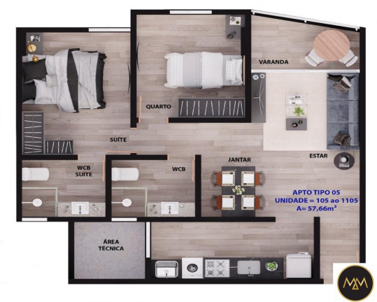 Imagem Apartamento com 2 Quartos à Venda, 57 m² em Manaíra - João Pessoa