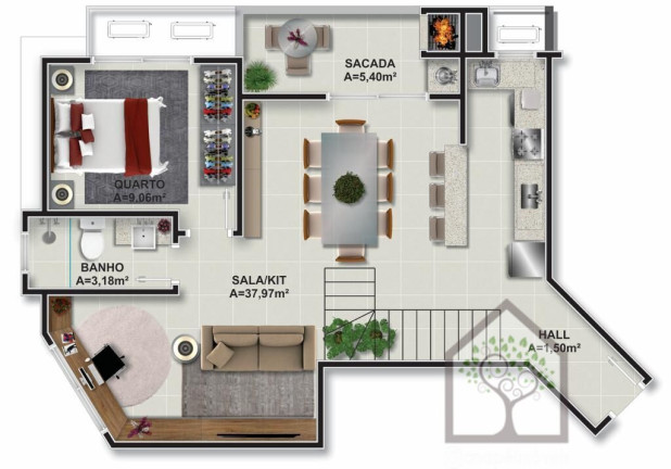Imagem Apartamento com 3 Quartos à Venda, 93 m² em Itacorubi - Florianópolis Imagem Apartamento com 3 Quartos à Venda, 93 m² em Itacorubi - Florianópolis