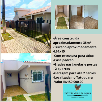 Imagem Casa com 2 Quartos à Venda, em Tatuquara - Curitiba Imagem Casa com 2 Quartos à Venda, em Tatuquara - Curitiba