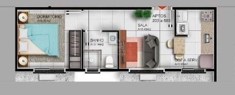 Imagem Apartamento com 1 Quarto à Venda, 39 m² em Camobi - Santa Maria Imagem Apartamento com 1 Quarto à Venda, 39 m² em Camobi - Santa Maria