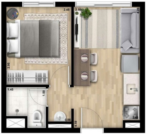Apartamento com 1 Quarto à Venda, 25 m² em Vila Sabrina - São Paulo