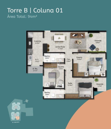 Imagem Apartamento com 3 Quartos à Venda, 94 m² em Ipiranga - Guarapari Imagem Apartamento com 3 Quartos à Venda, 94 m² em Ipiranga - Guarapari