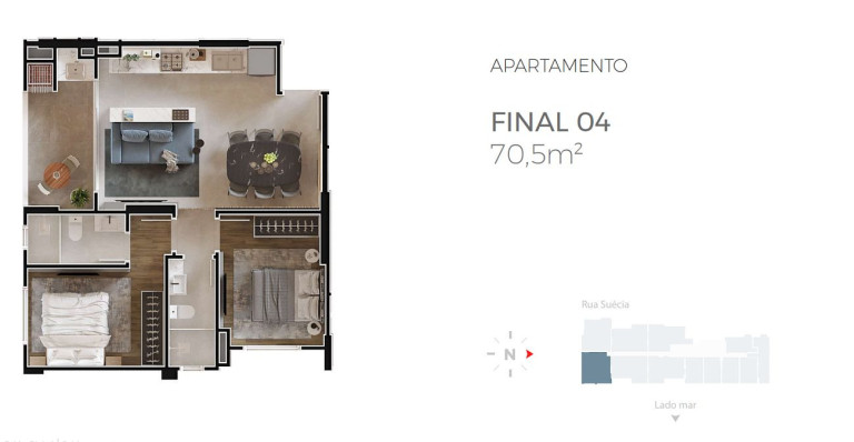 Imagem Apartamento com 2 Quartos à Venda, 71 m² em Praia Brava - Itajaí