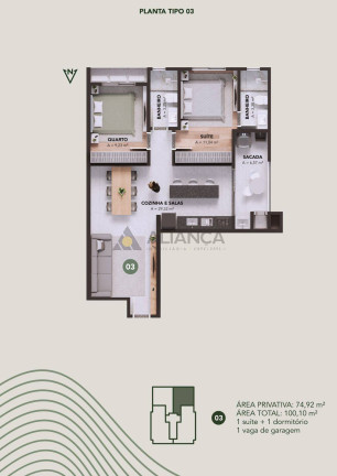 Imagem Apartamento com 3 Quartos à Venda, 74 m² em Centro - Navegantes