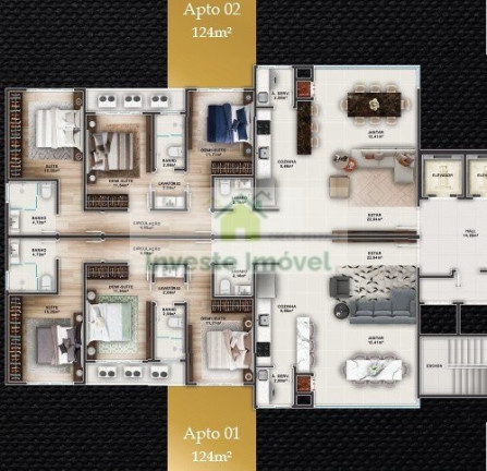 Imagem Apartamento com 3 Quartos à Venda, 124 m² em Centro - Balneário Piçarras Imagem Apartamento com 3 Quartos à Venda, 124 m² em Centro - Balneário Piçarras