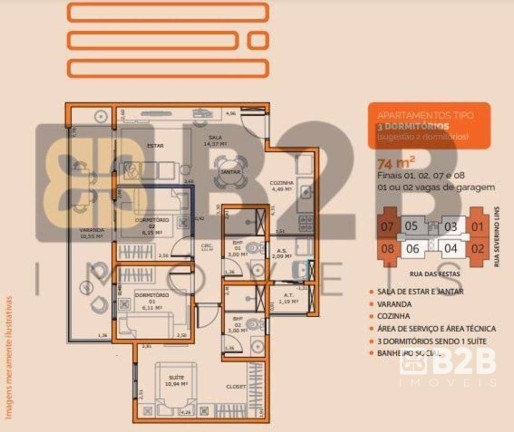 Imagem Apartamento com 3 Quartos à Venda, 74 m² em Vila Aviaçao - Bauru Imagem Apartamento com 3 Quartos à Venda, 74 m² em Vila Aviaçao - Bauru