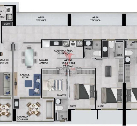 Imagem Apartamento com 3 Quartos à Venda, 77 m² em Bessa - João Pessoa Imagem Apartamento com 3 Quartos à Venda, 77 m² em Bessa - João Pessoa